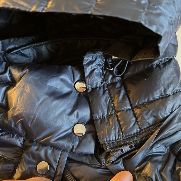 Zara Packable Down Puffer Jacket Coat Navy Blue S Hooded 90% Duck Down Warm - Picture 11 of 11